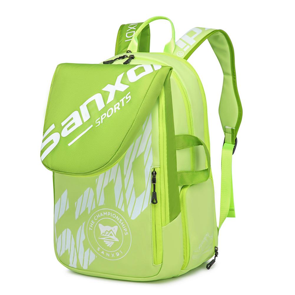 

Portable 3 Tennis Rackets Bag Separated Shoes Compartment Badminton Racket Backpack Anti-Scratch Expandable Sports Training Bag зелёный
