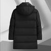Men's Plus Size Long Cotton Jacket with Removable Hood