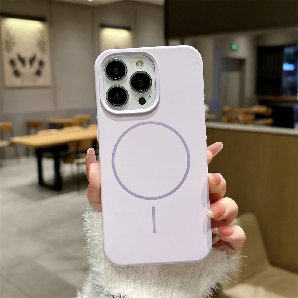 Luxury Skin Feel For Magsafe Phone Case For 17 16 Pro Max 15 14 13 12 Plus Wireless Charger Funda Silicone Cover