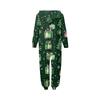 Christmas Print Family Matching Hooded Long Sleeved Zippered Jumpsuit Set