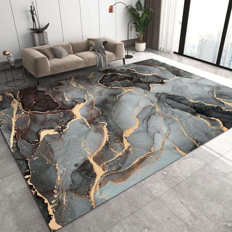 Nordic Light Luxury Marble Printing Abstract Art Carpet Living Room  Sofa Bedroom Study Kitchen Entrance Rug Non-slip Decor Mat
