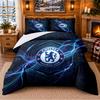 Baskılı 3 Parça Nevresim Takımı Chelsea FC Desenli Çarşaf Yastık Kılıfı Yatak Odası Dekorasyonu İçin