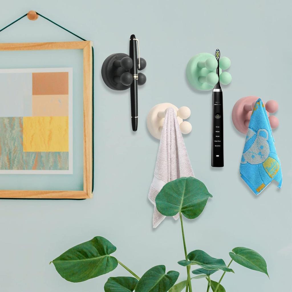 Silicone Toothbrush Holders Waterproof Self Adhesive Multi-Function Hooks Toothbrush Holders