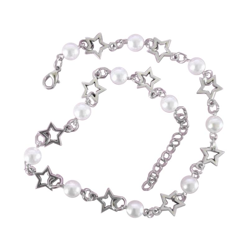 

Жемчужное ожерелье с подвеской в виде полой звезды в стиле Y2K Женская мода Egirl Emo Punk Grunge Цепочка на ключицу Модные подарки на День святого Валентина 1