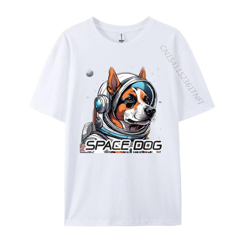 Astronaut Dog Tshirt Tops Tees Dog In Space Tshirts Design Cotton Fabric Young Tops Tees Good Quality