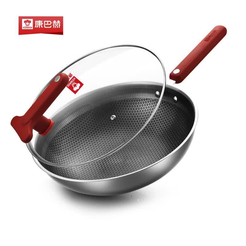 KOBACH Classic Red 304 Honeycomb Wok, 32cm
