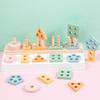 Children'S Wooden Baby Early Education Montessori Geometry Five Sets Of Columns Shape Pairing Intellectual Development Educational Toys