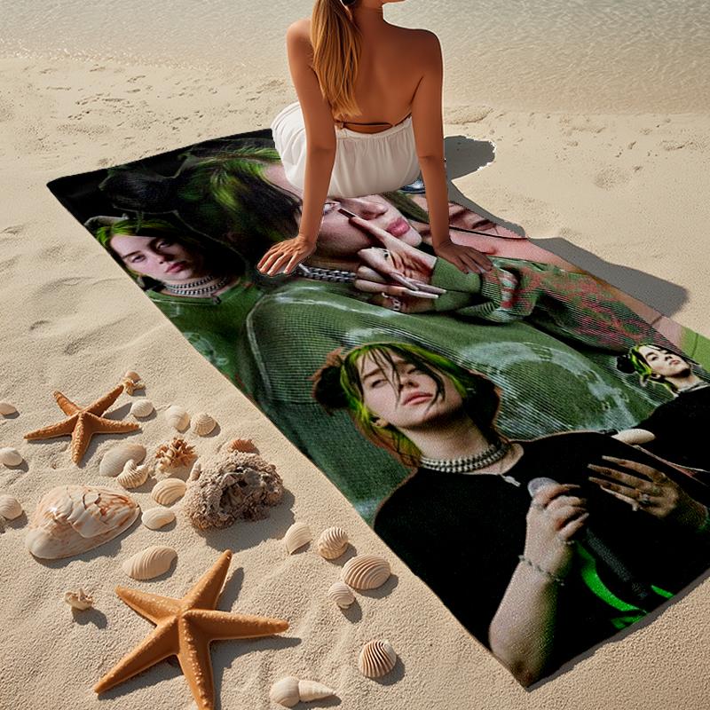 Bi-llie music Artwork Beach Towel, Super Soft Microfiber, Gift for Her/Him, Birthday, for Pool, Beach, Travel, Home Decor Fan gifts