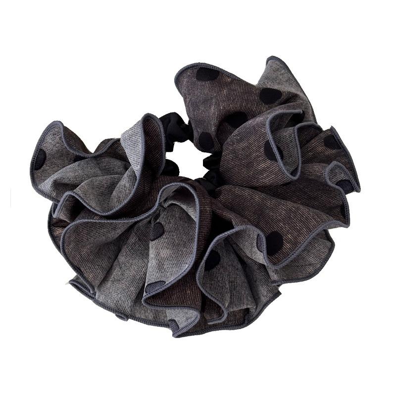 Hochwertiger Stil Grauer Polka-Dot-Rock, Haarnadel, Nischen-Hochwertiger Pferdeschwanz-Haargummi, Dame