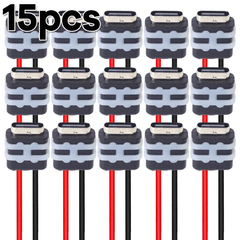 5V 3A Black Wire Connector for Auto 3C Household Appliances Type-C Female Socket Connector Waterproof Jack Female Charging Port