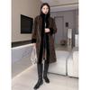 Elegant Long Leopard Print Coat Winter Thickened Mink Fur Jacket Fashionable Outerwear