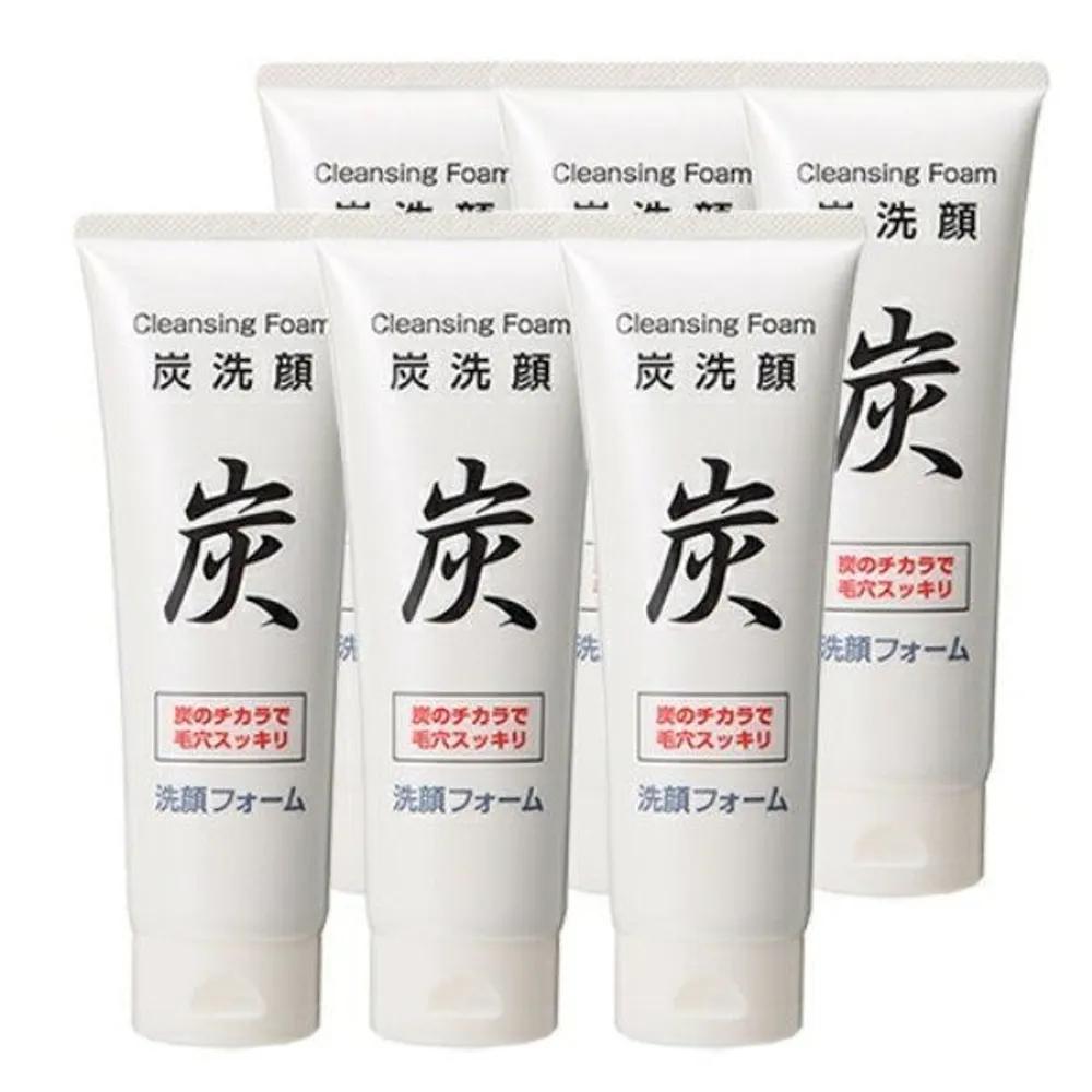 Kumano Yushi Charcoal Face Cleansing Foam 150g x 6 Packs Charcoal Wash Foam