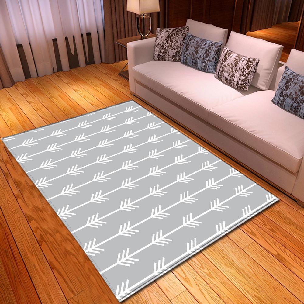 Line Printing Three-Dimensional Carpet Living Room Runway Green Floor Mat