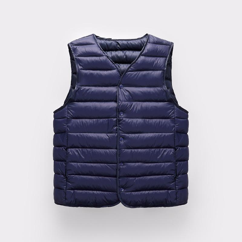 Men's Lightweight Casual Thermal Vest for Fall/Winter Solid Color Button-Down Straight Hem Sleeveless Jacket