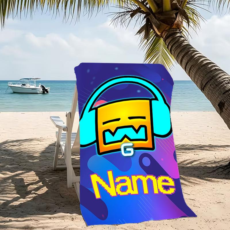 Customizable Personalized Beach Towels Geometry Dash Themed designs.Suitable for the Beach, Yoga, Sports;ideal As Beach Accessories