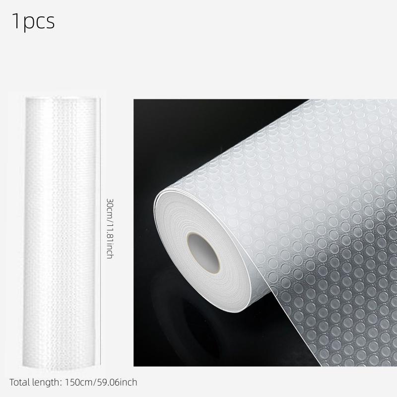 

1 рулон водонепроницаемого и ЭВА коврика для ящиков шкафа - устойчив к маслу/воде/пятнам, нескользящий кухонный органайзер для полок холодильника, ящиков 30×150cm/11.81×59.06inc белый