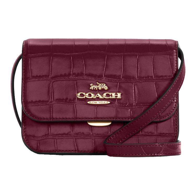 

Новая кожаная сумка через плечо COACH Brynn, сумка кроссбоди маленькая женская бордовая C5627-IMPCK 18.0*7.1*13.0CM