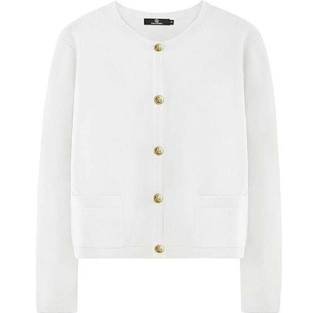 Women's Lightweight Open Front Long Sleeve Casual Button Down V-Neck Cardigan Sweater