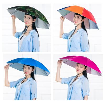 1PC Regenschirm Hut Winddicht Angeln Kopf Tragen Sonnenschirm Regen Getriebe Outdoor Klapp Tragbaren Regenschirm Camping Strand Kopf Hüte