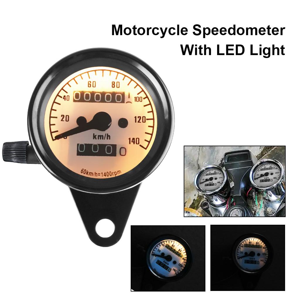 Universal Tachometer With LED Light Motobike Accessory Machinery Moto Parts Auto Gauge Modified Odometer Retro Motorcycle Dashboard
