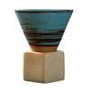 Conical Coffee Cup Japanese Style Retro Ceramic Coffee Cup Rough Pottery Tea Cup Latte Cup for Home Office