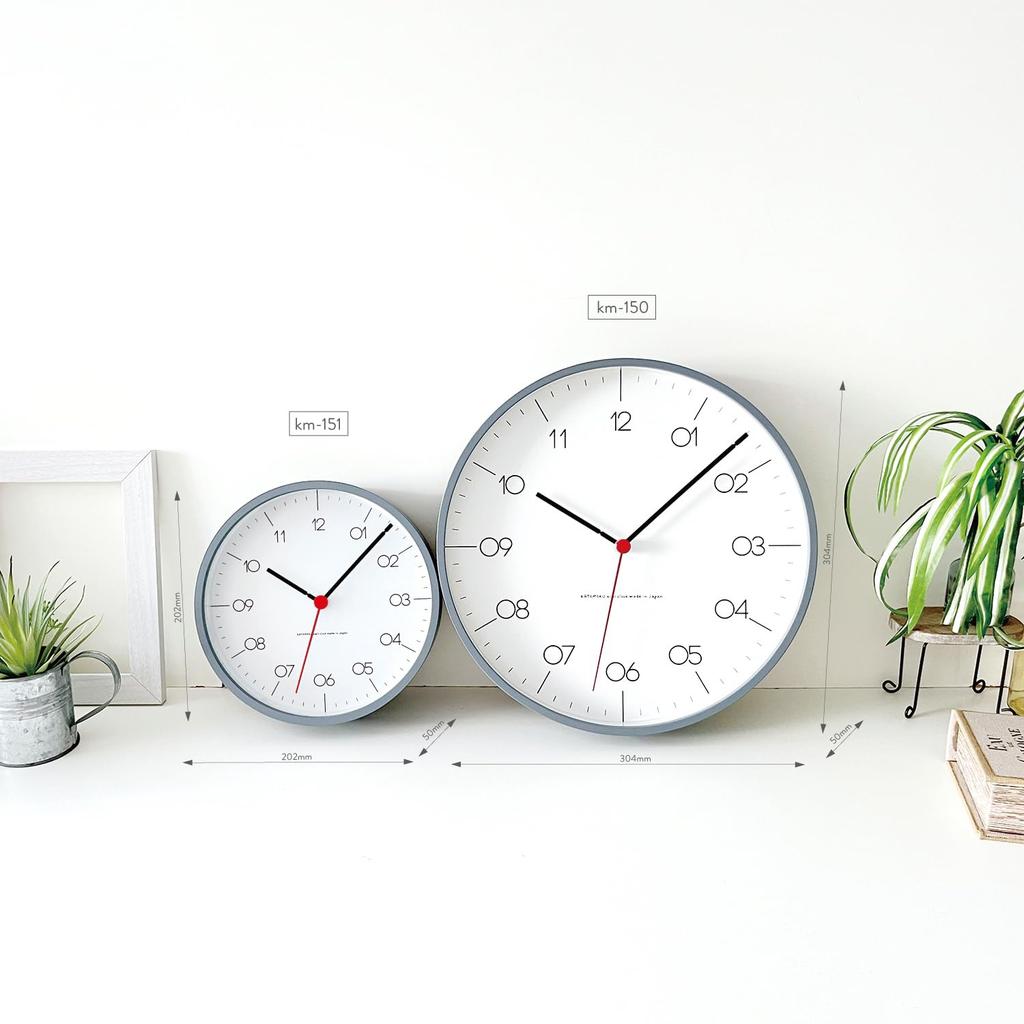 KATOMOKU plywood clock, 24S, black, km-151BKS, wall clock with continuous second hand, 20.2cm diameter (SKP quartz clock)