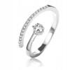 Silver Women's Adjustable Ring Universal Crystals Engagement
