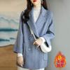 Woolen coat women's autumn and winter Korean version loose and thin versatile foreign woolen coat thickened medium and long coat