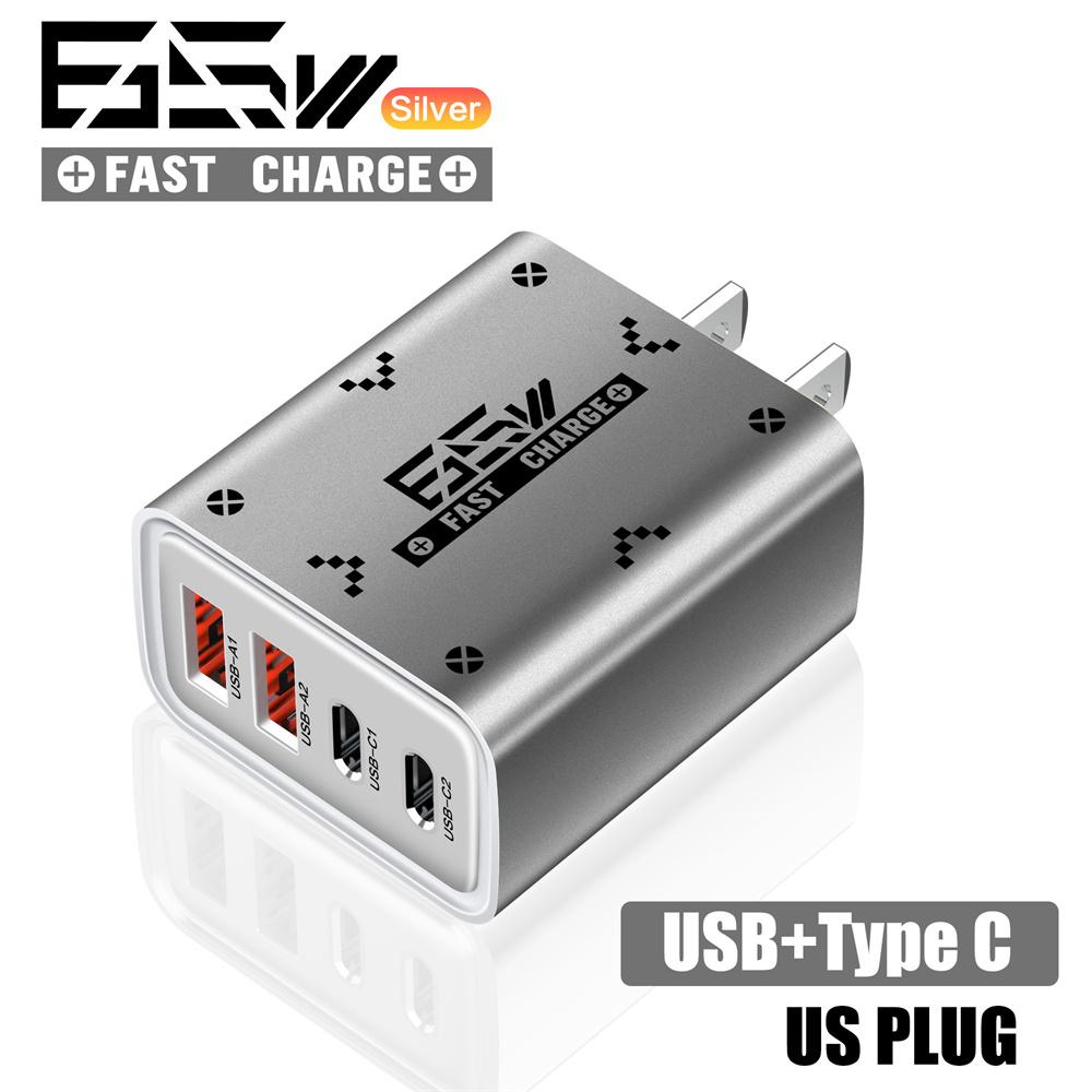 65W USB Charger Type C Quick Charge Mobile Phone Charger Fast Charging Travel Adapter For iPhone 15 16 Samsung Xiaomi 15 Huawei