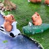 2 ks Mini Pryskyřičné Kapybara Miniatury Figurky Roztomilá Vílí Zahrada Zvířecí Ozdoba Mini Soška Dekorativní Malá Krajinářská