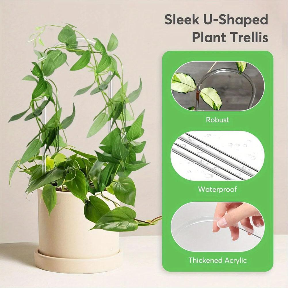 2pcs U-Shaped Acrylic Plant Climbing Frame Plant Support Plant Stakes For Indoor Vines Flowers Garden Tools