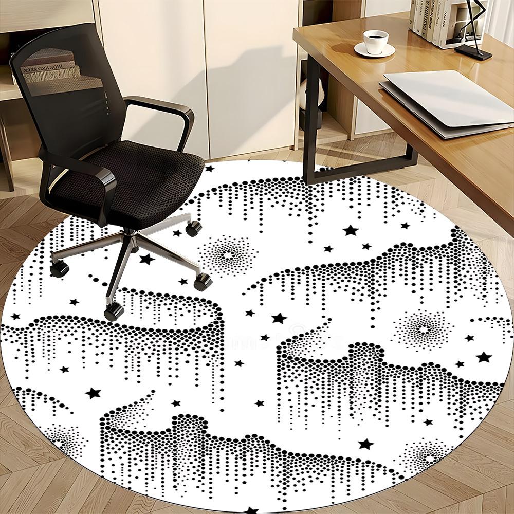 1pc Galaxy Dots Office Round Area Rug, Indoor Mat Suitable For Office, Under Office Chairs Bedroom Living Room Home Decor, Room Deco