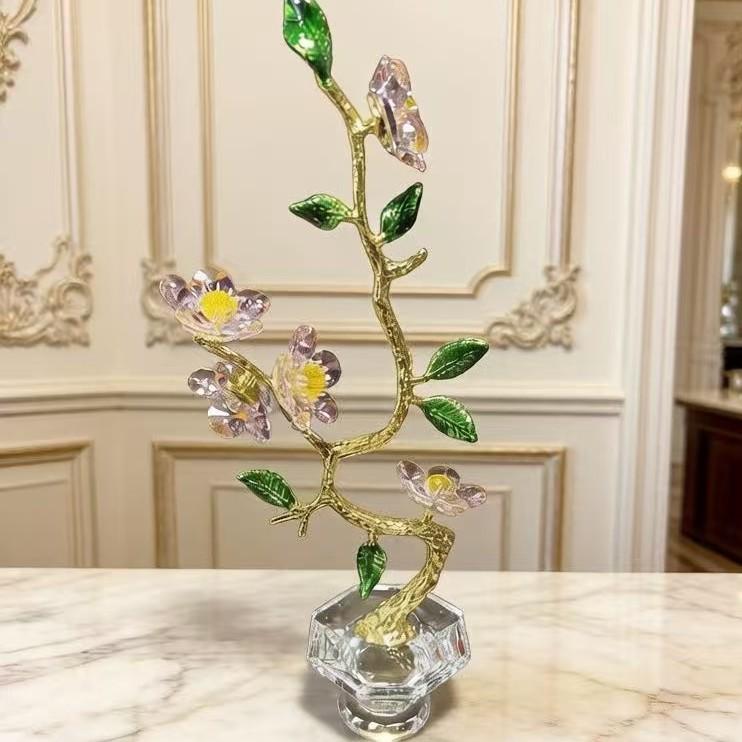 

Crystal floral ornament European living room decoration creative decoration desktop decoration plum blossom 10.5x6.5x27cm / 4.13x2.56x10.59in