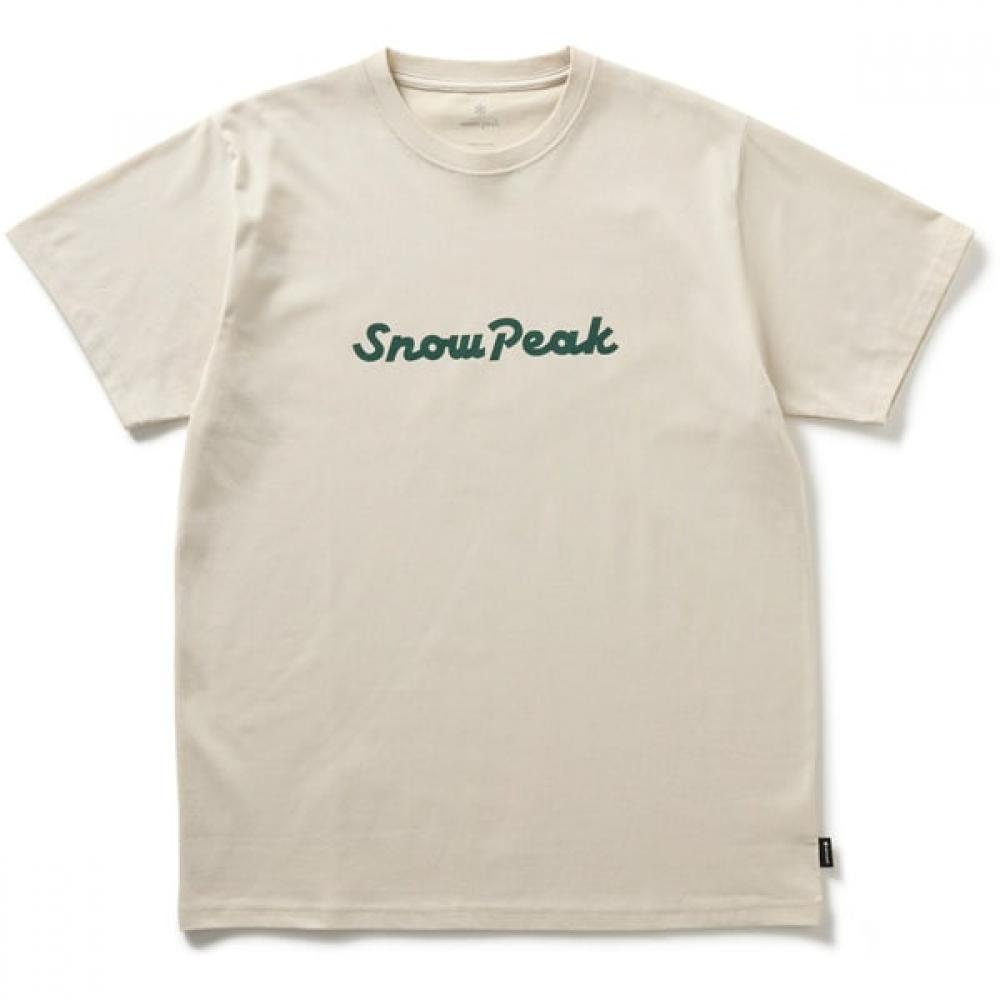 Snow Peak New STandard Logo T ShirT Men S cuT   Sewn Off whiTe L Size nSd TS 25au003
