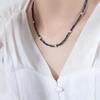 Clavicle Chain Cut Natural Lapis Lazuli Colored Freshwater Pearl Handmade Necklace Women