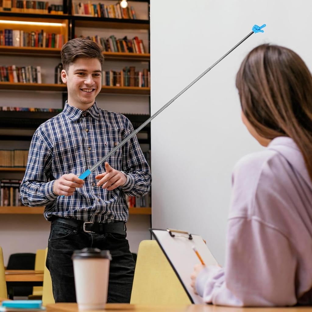 Telescopic Teachers Pointer - 2 Pcs Extendable Hand Pointer Stick, Mini Classroom Finger Pointers Stick for Elementary School Kindergarten and