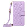 For Xiaomi Redmi Note 14S 4G/Xiaomi Poco M6 Pro 4G/Xiaomi Redmi Note 13 Pro 4G Wallet Case Rhombus Leather Phone Cover with Strap -  Light Purple