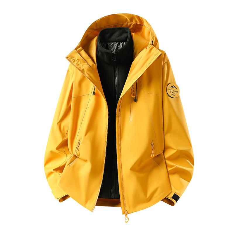 New high-quality couple models, men's and women's outdoor graphene three-in-one detachable jacket, windproof and waterproof for men and women