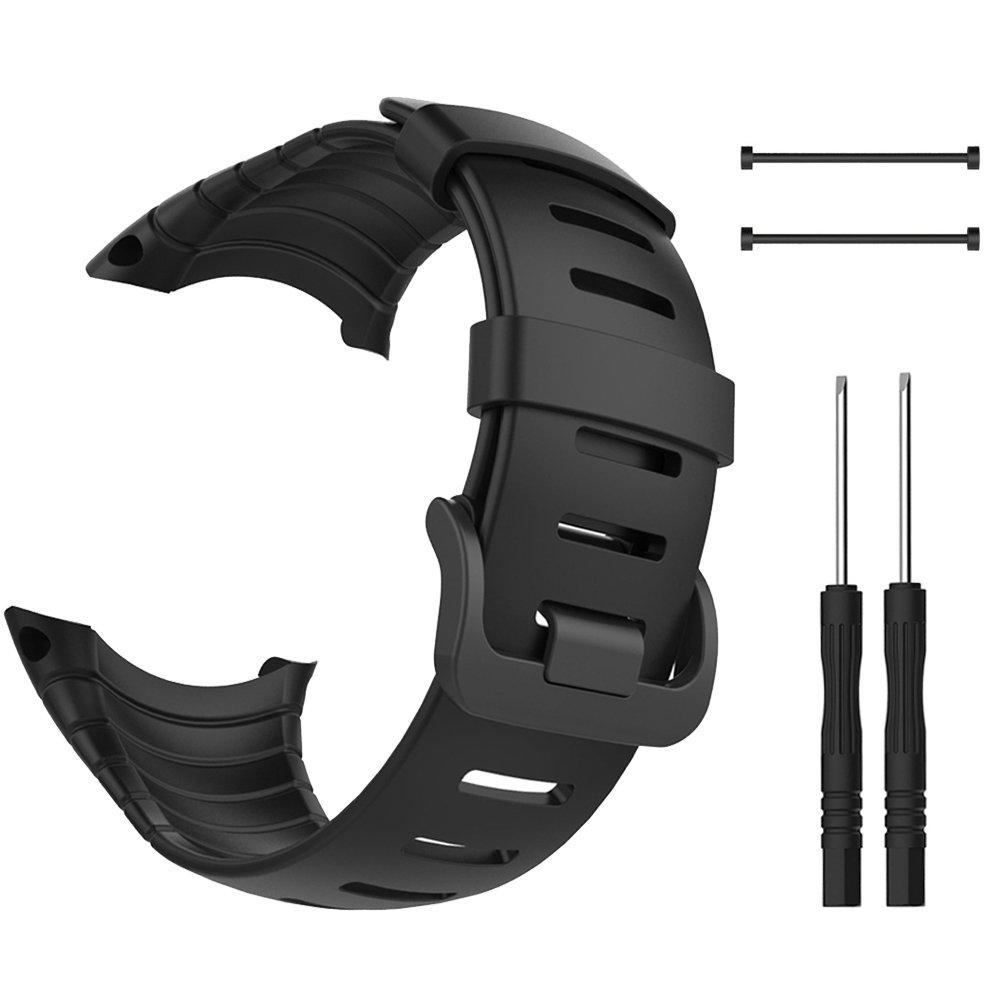 

[Miimall] Suunto Core Band Luxury Silica Gel Watch StrapBand Replacement Belt for Suunto Core (Black)