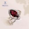 Natural Rhodolite Garnet Jewelry Set MQ 7*14mm Gemstone Ring Earring925 Sterling Silver Classic Design Fine Jewelry for Women