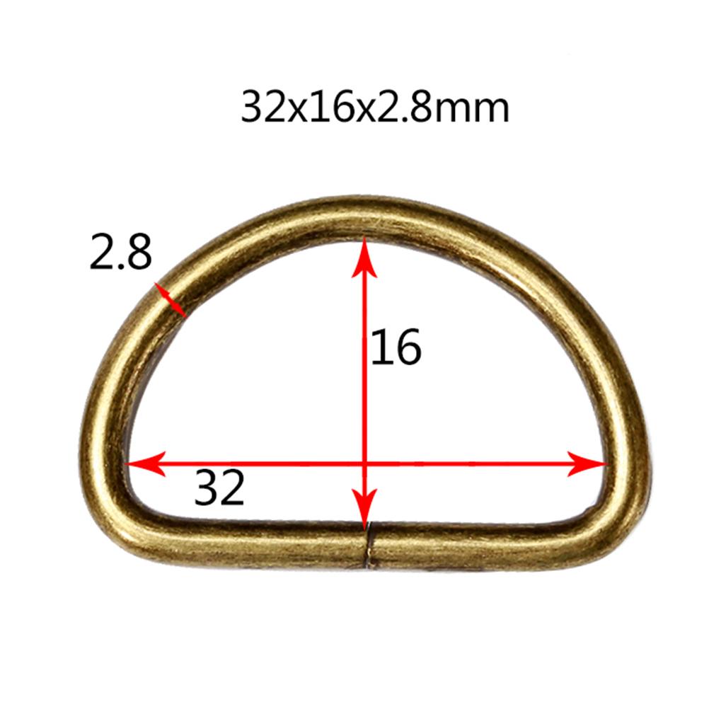 20Pcs D Ring Metal Bronze Color for Bags Straps Belts Luggage Backpacks Durable Long Service Life Adjustable D Ring