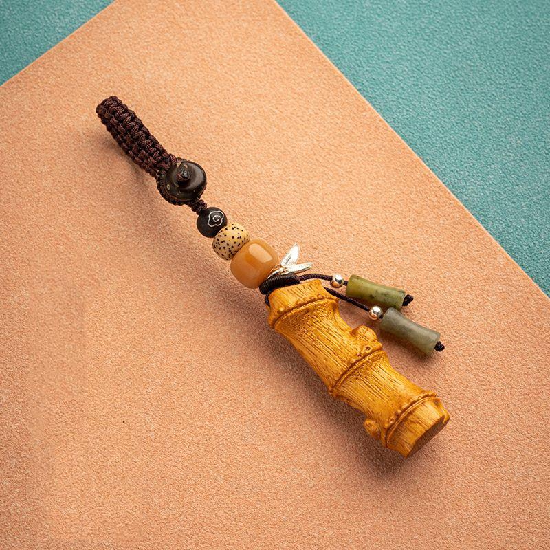 

Восходящий с сандалом и бамбуковым узлом, подвеска-ключ, брелок для машины в ретро китайском стиле, женская парная подвеска sandalwood