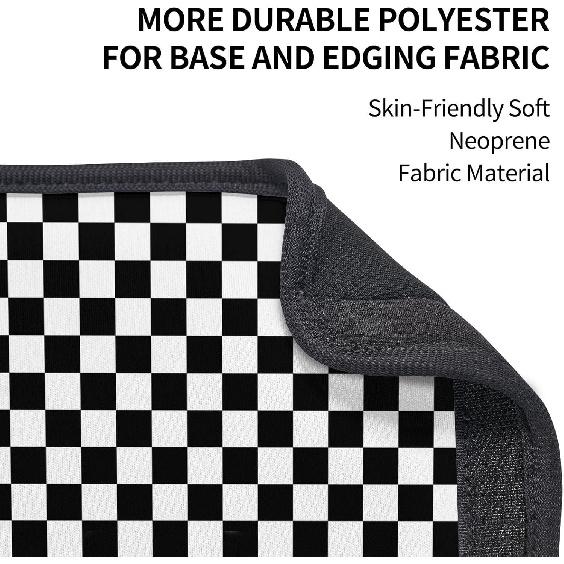 Black White Checkered Print Seatbelt Pads Fits Cars Trucks SUV Sedans Air Permeability Car Seatbelt Strap Cover, Racing Pattern Auto Interior