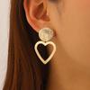 Gold Plated Hypoallergenic Geometric Dangle Earrings 1 Pair Irregular Design for Women Outdoor Travel Wear