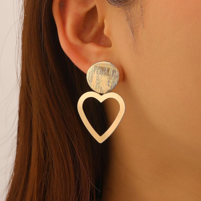 Gold Plated Hypoallergenic Geometric Dangle Earrings 1 Pair Irregular Design for Women Outdoor Travel Wear