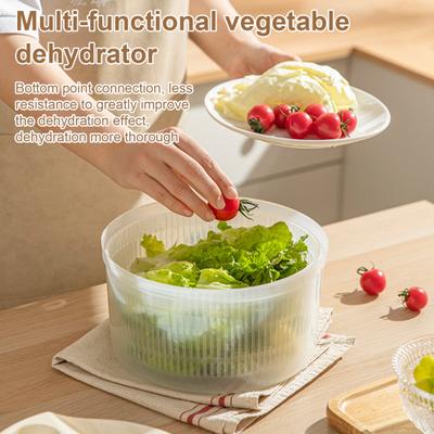 High-Efficiency Salad Spinner Vegetable Dehydrator with Handle BPA Free Easy To Use Manual Vegetable Salad Spinner Drain Basket