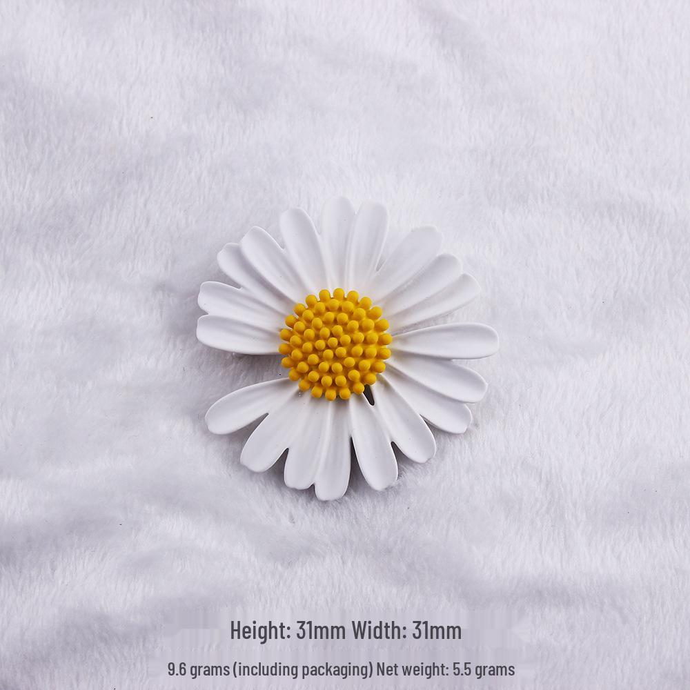 Drip Oil Small Daisy Brooch - Women's Anti-Exposure Corsage Pin Buckle, High-End Clothing Accessory.