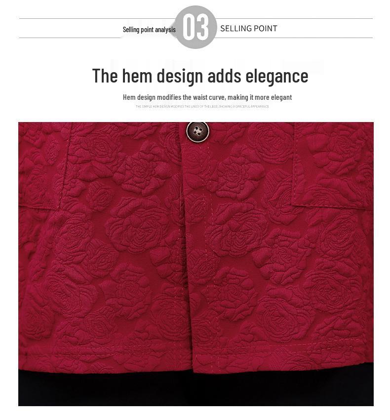 Podzimní kabát čínského stylu pro ženy středního věku ve větších velikostech - Elegantní krátká bunda