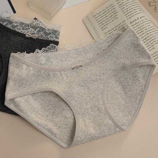 Women Cotton Underwear Mid Rise Seamless Cheeky Hipster Panties Soft Stretch Sexy Lace Bikini Briefs