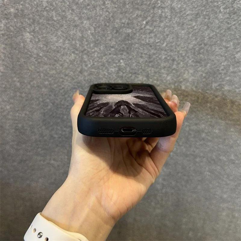 Matte Phone Case For iPhone 13 14 15 Pro Max 11 12 Pro X XS Max XR 7 8 Plus SE2 Art Painting Shockproof Silicone Soft Cover